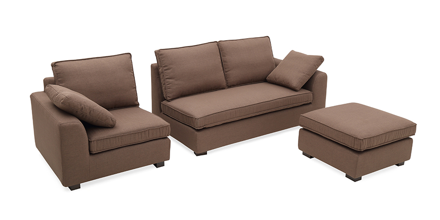 Thomas Fabric Sofa 3Seater With Ottoman